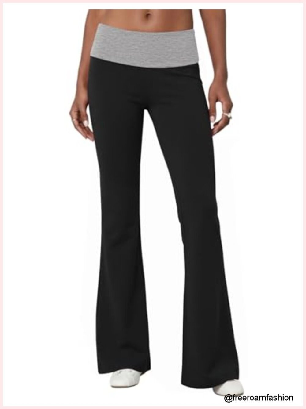 Fold Over Flare Leggings for Women Yoga Lounge Sweatpants